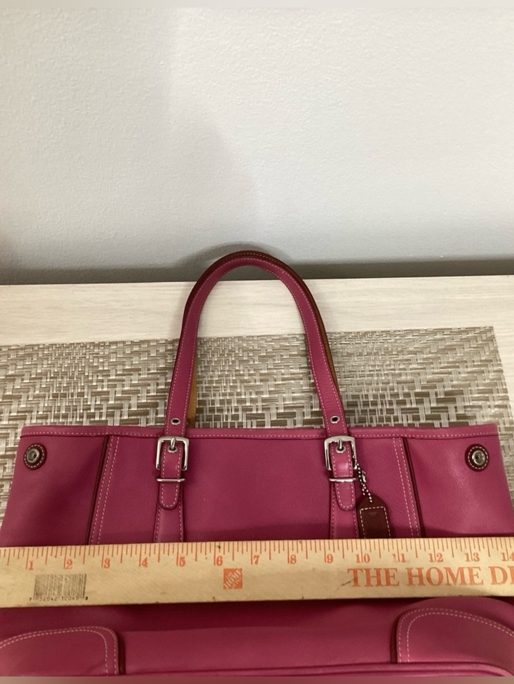 Vintage 2006 Coach Hampton Classic Pink Leather Tote Bag - Picture 6 of 9
